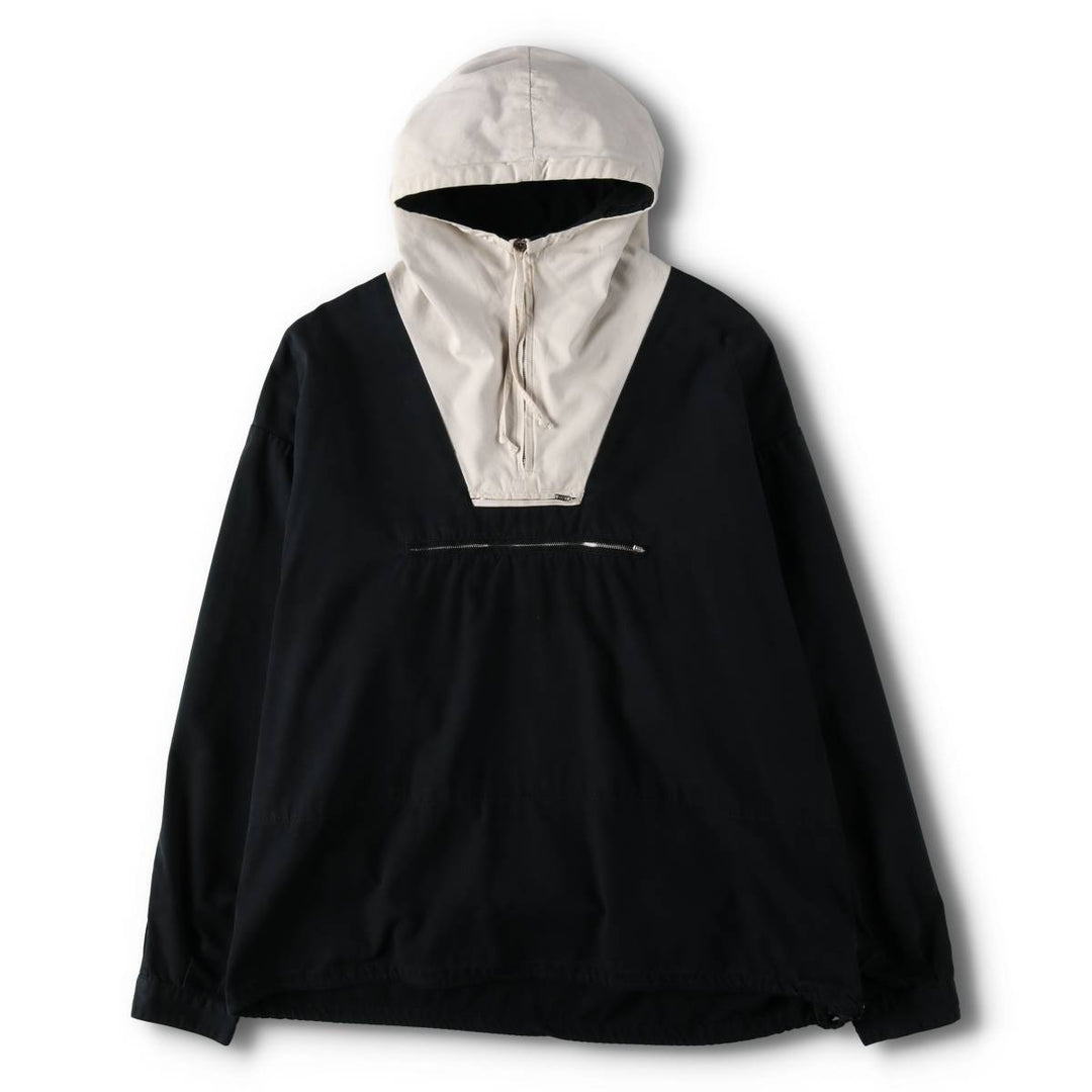 Vintage 90'S J.Crew anorak parka, size M, men's cotton black type Vintage Second Hand