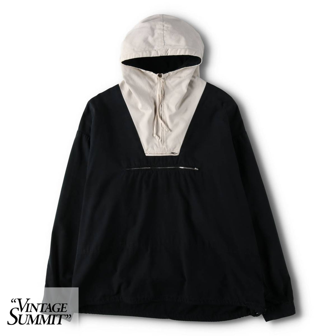 Vintage 90'S J.Crew anorak parka, size M, men's cotton black type Vintage Second Hand