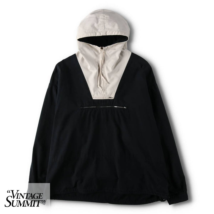 Vintage 90'S J.Crew anorak parka, size M, men's cotton black type Vintage Second Hand