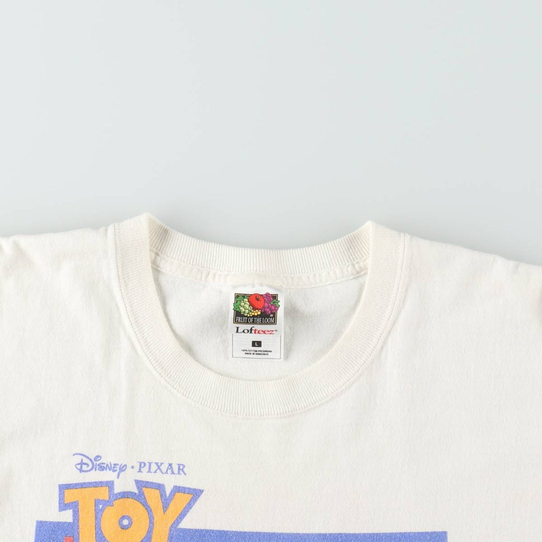 2000'S Fruit of the Loom PIXAR Toy Story 2 Character Print T-Shirt (Men's Size L) cotton white type Vintage Second Hand