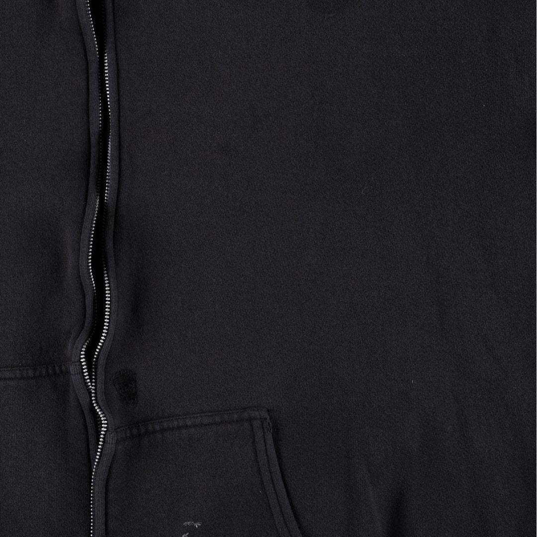 90s-00'S Harley-Davidson Eagle Pattern Fire Pattern Back Print Full-Zip Sweatshirt Hoodie, Made in USA cotton black type Vintage Second Hand
