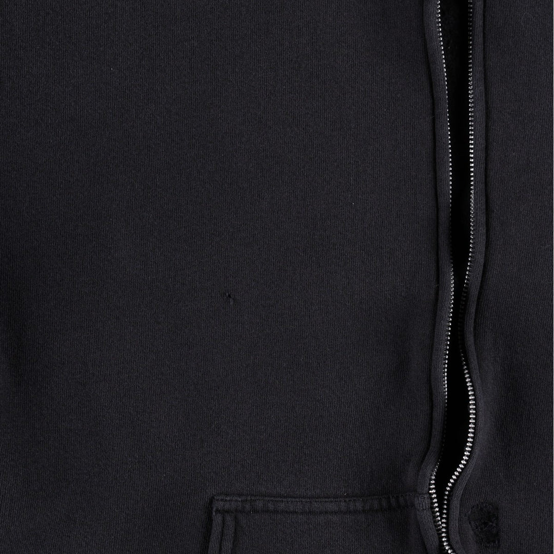 90s-00'S Harley-Davidson Eagle Pattern Fire Pattern Back Print Full-Zip Sweatshirt Hoodie, Made in USA cotton black type Vintage Second Hand