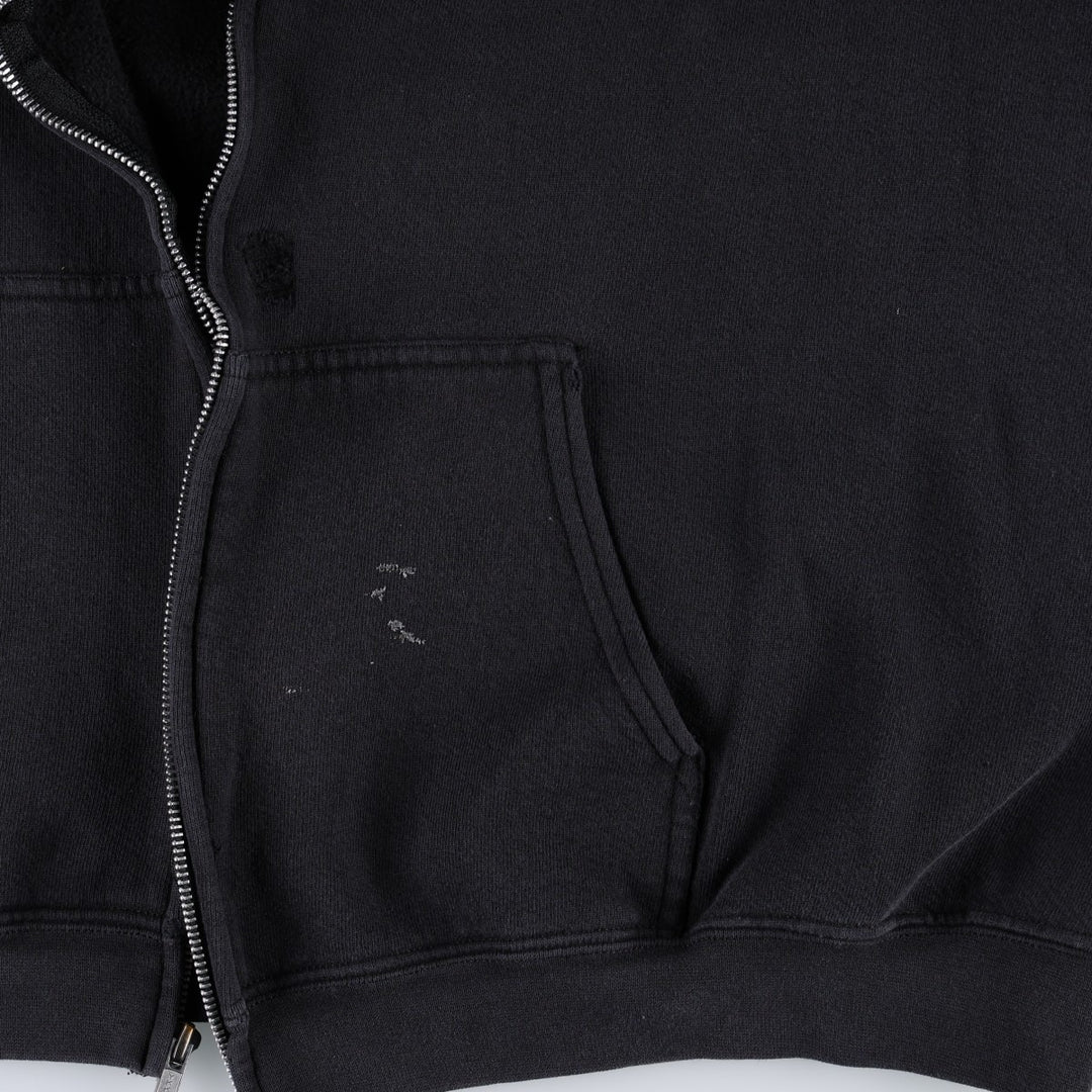 90s-00'S Harley-Davidson Eagle Pattern Fire Pattern Back Print Full-Zip Sweatshirt Hoodie, Made in USA cotton black type Vintage Second Hand