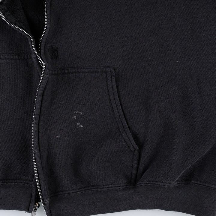 90s-00'S Harley-Davidson Eagle Pattern Fire Pattern Back Print Full-Zip Sweatshirt Hoodie, Made in USA cotton black type Vintage Second Hand