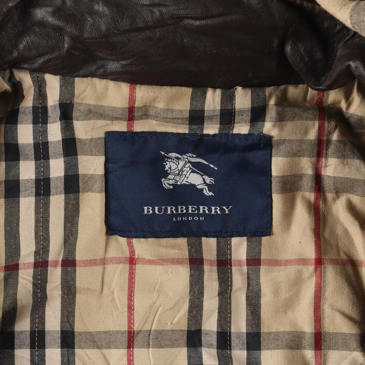 Burberry's LONDON hooded padded leather coat, men's L, vintage /evb000631