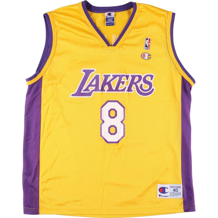 90'S Champion NBA LOS ANGELES LAKERS Game Shirt Replica Uniform Men's M Vintage /evb000724