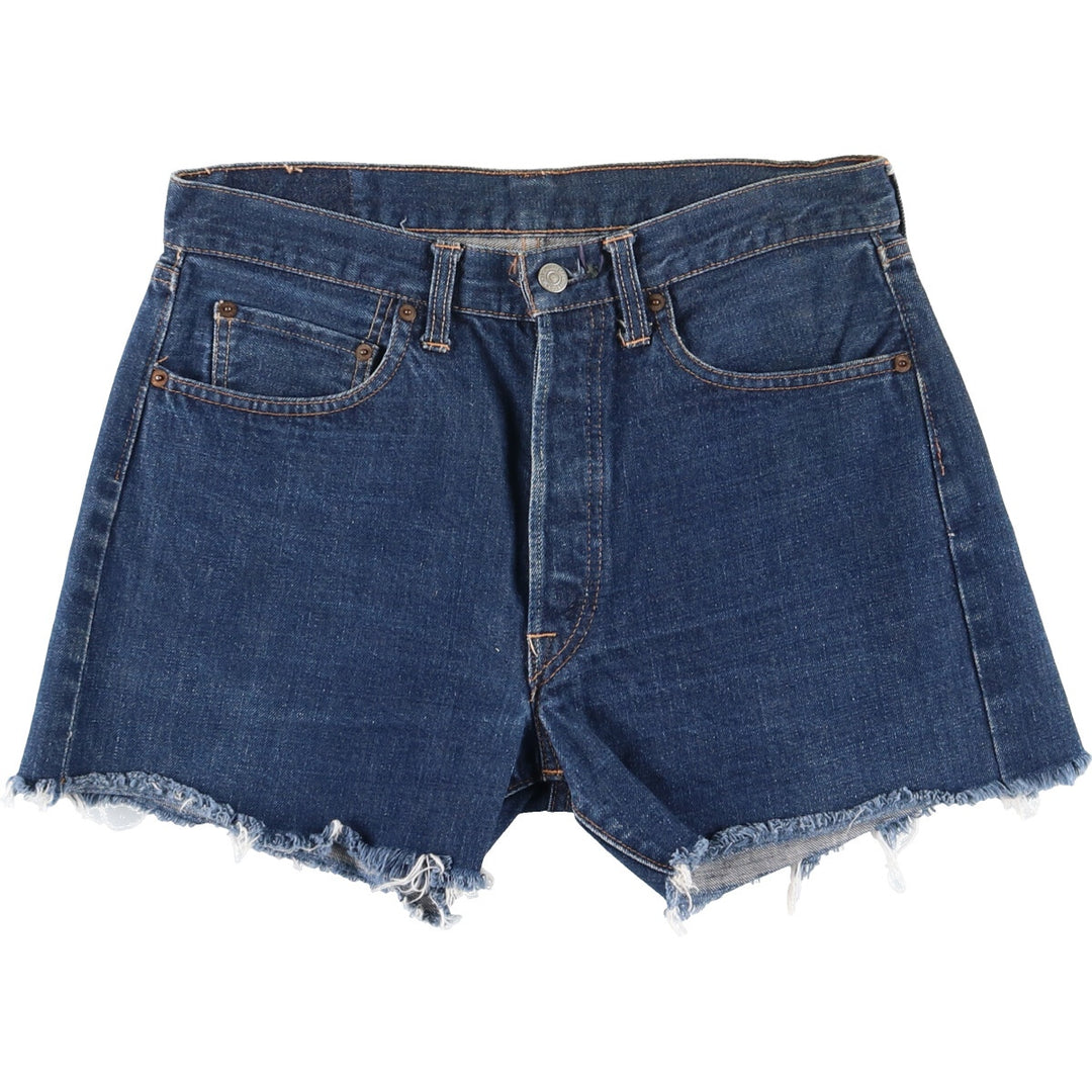 60s-70'S Levi's 501 Big E Cut-off Denim Shorts, Made in USA, Women's XL (w30) /evb002054