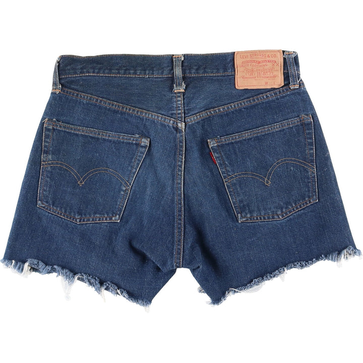 60s-70'S Levi's 501 Big E Cut-off Denim Shorts, Made in USA, Women's XL (w30) /evb002054