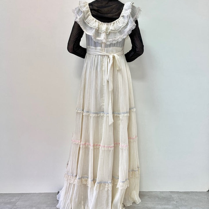 70'S GUNNE SAX Jessica maxi length sleeveless flared dress women's XL vintage /evb002220