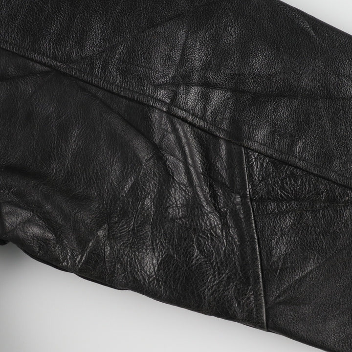 90'S UNIVERSAL Back Logo Sleeve Leather Wool Stadium Jacket Award Jacket Varsity Jacket Men's XXL /evb002589