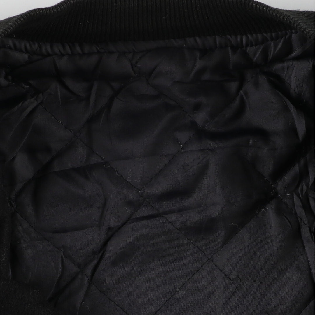 90'S UNIVERSAL Back Logo Sleeve Leather Wool Stadium Jacket Award Jacket Varsity Jacket Men's XXL /evb002589