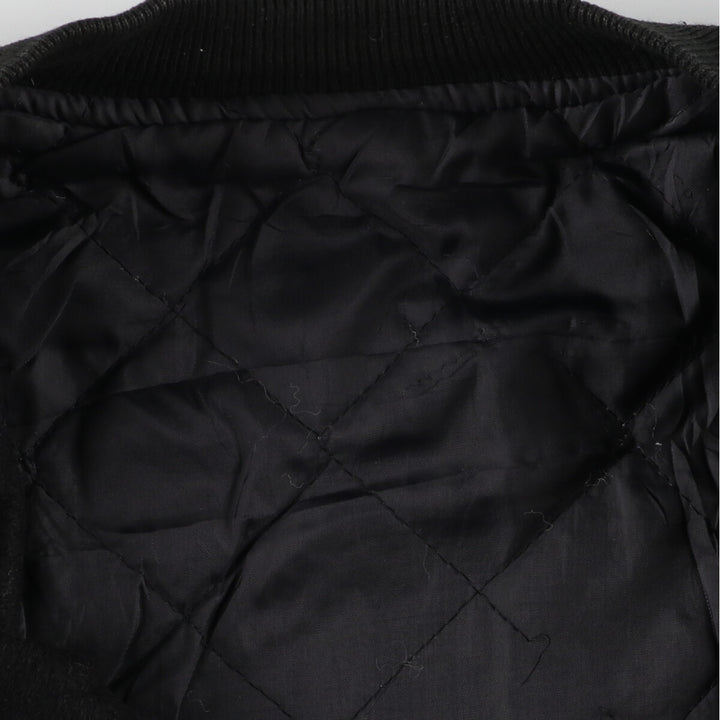 90'S UNIVERSAL Back Logo Sleeve Leather Wool Stadium Jacket Award Jacket Varsity Jacket Men's XXL /evb002589