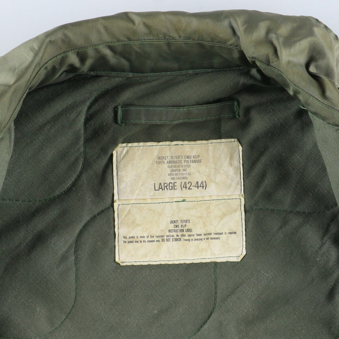 Delivered in 1987, genuine US military CWU-45 polyamide Khaki type sage green Vintage Second Hand