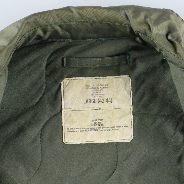 Delivered in 1987, genuine US military CWU-45 polyamide Khaki type sage green Vintage Second Hand