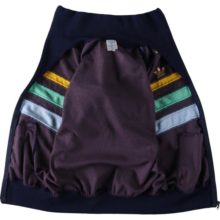 Vintage 70s-80'S adidas Jersey Track Jacket Made in the UK Men's M polyester navy blue type Vintage Second Hand