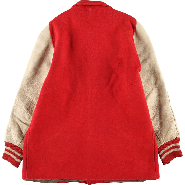 50's BUTWIN Collared Leather Sleeve Wool Stadium Jacket Award Jacket Varsity Jacket Men's XL Vintage /evb002738