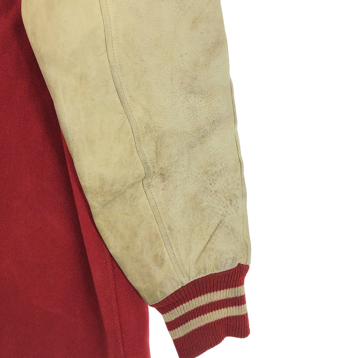 50's BUTWIN Collared Leather Sleeve Wool Stadium Jacket Award Jacket Varsity Jacket Men's XL Vintage /evb002738