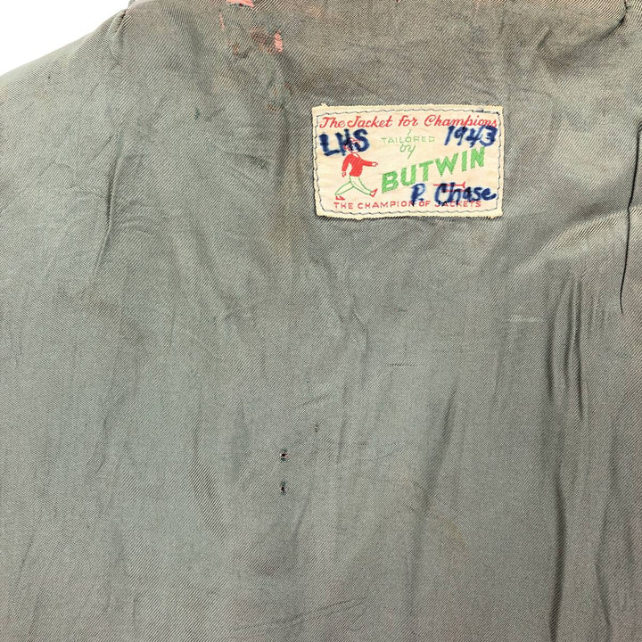 50's BUTWIN Collared Leather Sleeve Wool Stadium Jacket Award Jacket Varsity Jacket Men's XL Vintage /evb002738