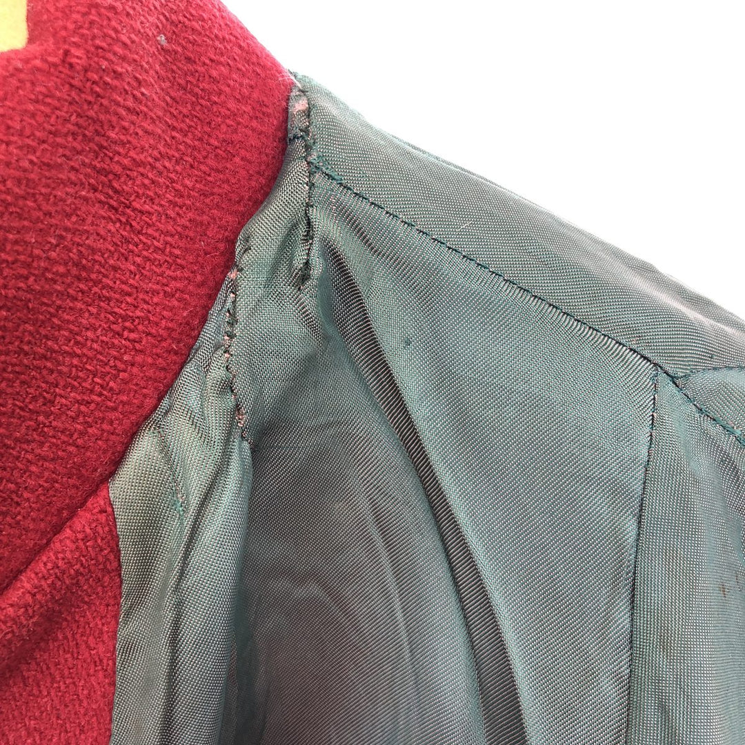 50's BUTWIN Collared Leather Sleeve Wool Stadium Jacket Award Jacket Varsity Jacket Men's XL Vintage /evb002738