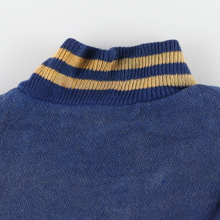 70'S DeLONG Leather Sleeve Wool Stadium Jacket Award Jacket Varsity Jacket Men's M Vintage /evb002752