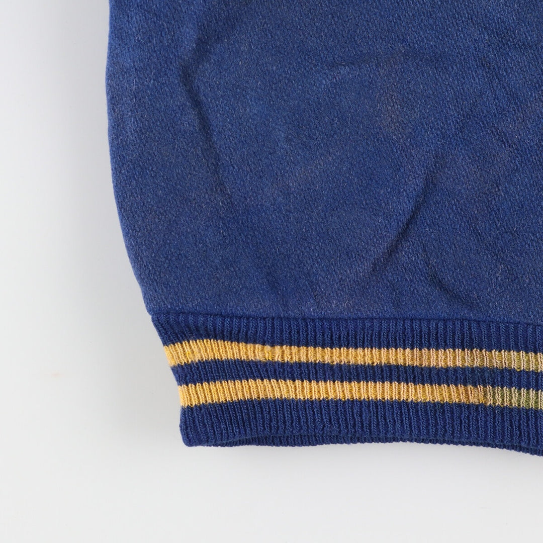 70'S DeLONG Leather Sleeve Wool Stadium Jacket Award Jacket Varsity Jacket Men's M Vintage /evb002752