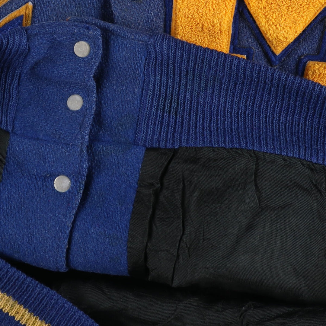 70'S DeLONG Leather Sleeve Wool Stadium Jacket Award Jacket Varsity Jacket Men's M Vintage /evb002752