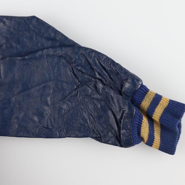 70'S DeLONG Leather Sleeve Wool Stadium Jacket Award Jacket Varsity Jacket Men's M Vintage /evb002752