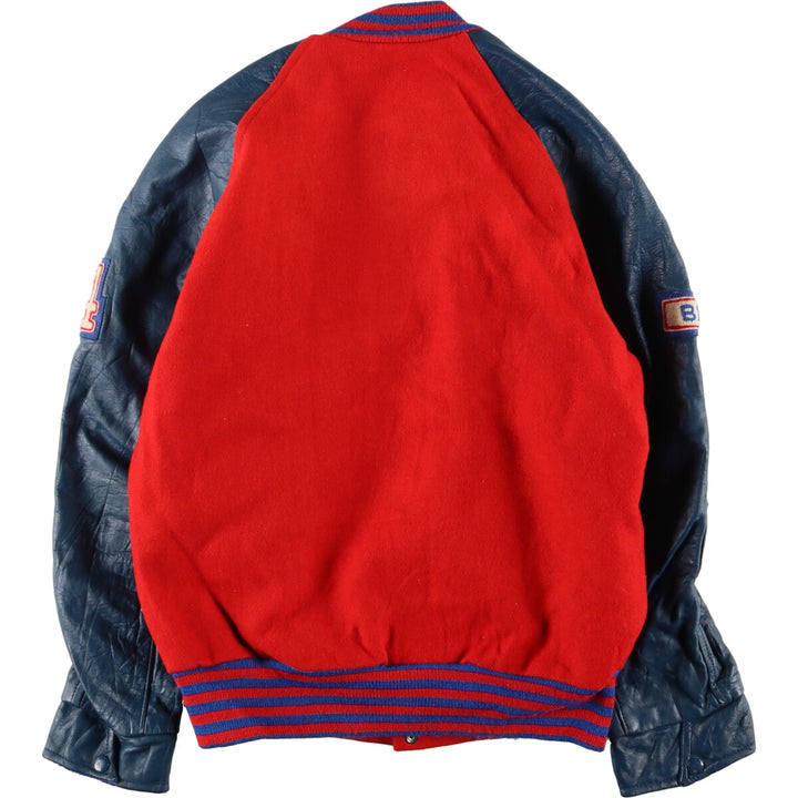 80'S SEDER Leather Sleeve Wool Varsity Jacket Award Jacket Varsity Jacket Made in Canada Men's L Vintage /evb002753