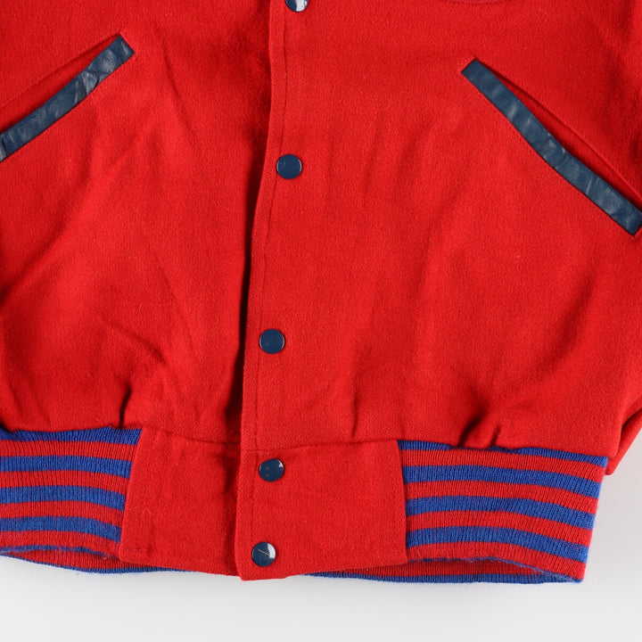 80'S SEDER Leather Sleeve Wool Varsity Jacket Award Jacket Varsity Jacket Made in Canada Men's L Vintage /evb002753