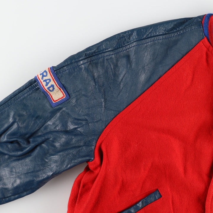 80'S SEDER Leather Sleeve Wool Varsity Jacket Award Jacket Varsity Jacket Made in Canada Men's L Vintage /evb002753