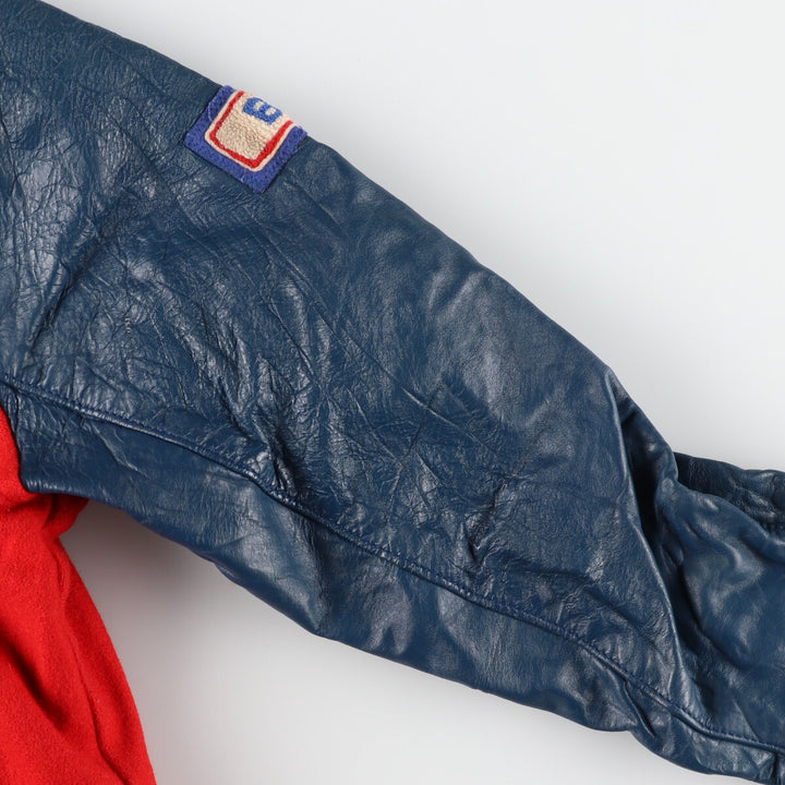 80'S SEDER Leather Sleeve Wool Varsity Jacket Award Jacket Varsity Jacket Made in Canada Men's L Vintage /evb002753