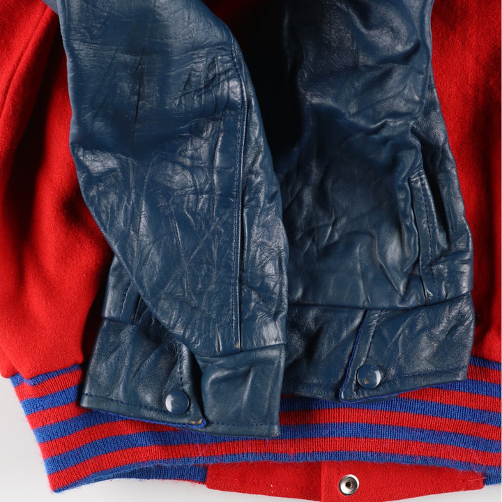80'S SEDER Leather Sleeve Wool Varsity Jacket Award Jacket Varsity Jacket Made in Canada Men's L Vintage /evb002753