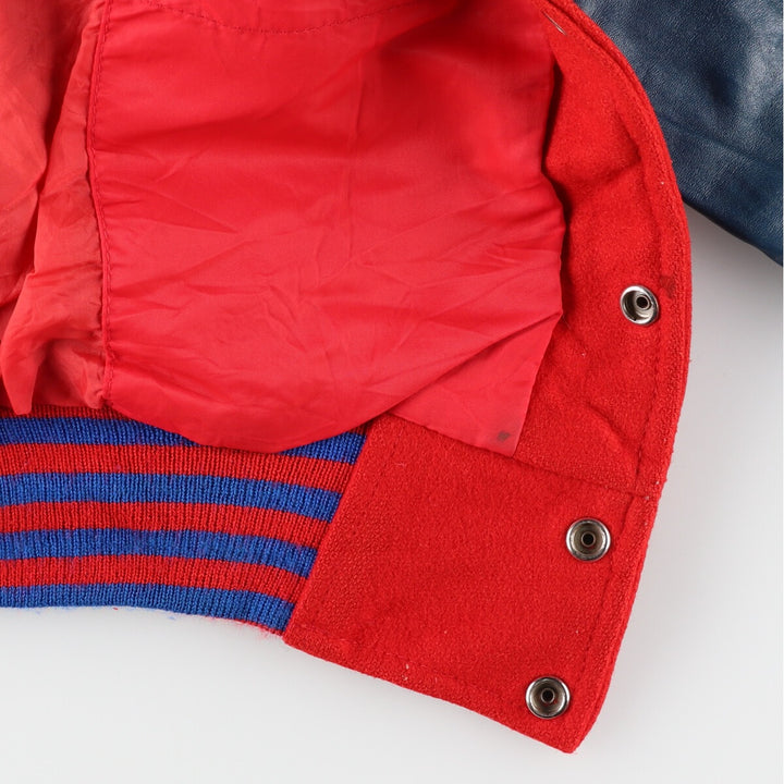 80'S SEDER Leather Sleeve Wool Varsity Jacket Award Jacket Varsity Jacket Made in Canada Men's L Vintage /evb002753