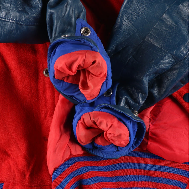 80'S SEDER Leather Sleeve Wool Varsity Jacket Award Jacket Varsity Jacket Made in Canada Men's L Vintage /evb002753