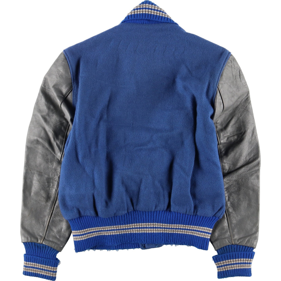 80'S DeLONG Leather Sleeve Wool Varsity Jacket Award Jacket Varsity Jacket Made in USA Men's M Vintage /evb002754