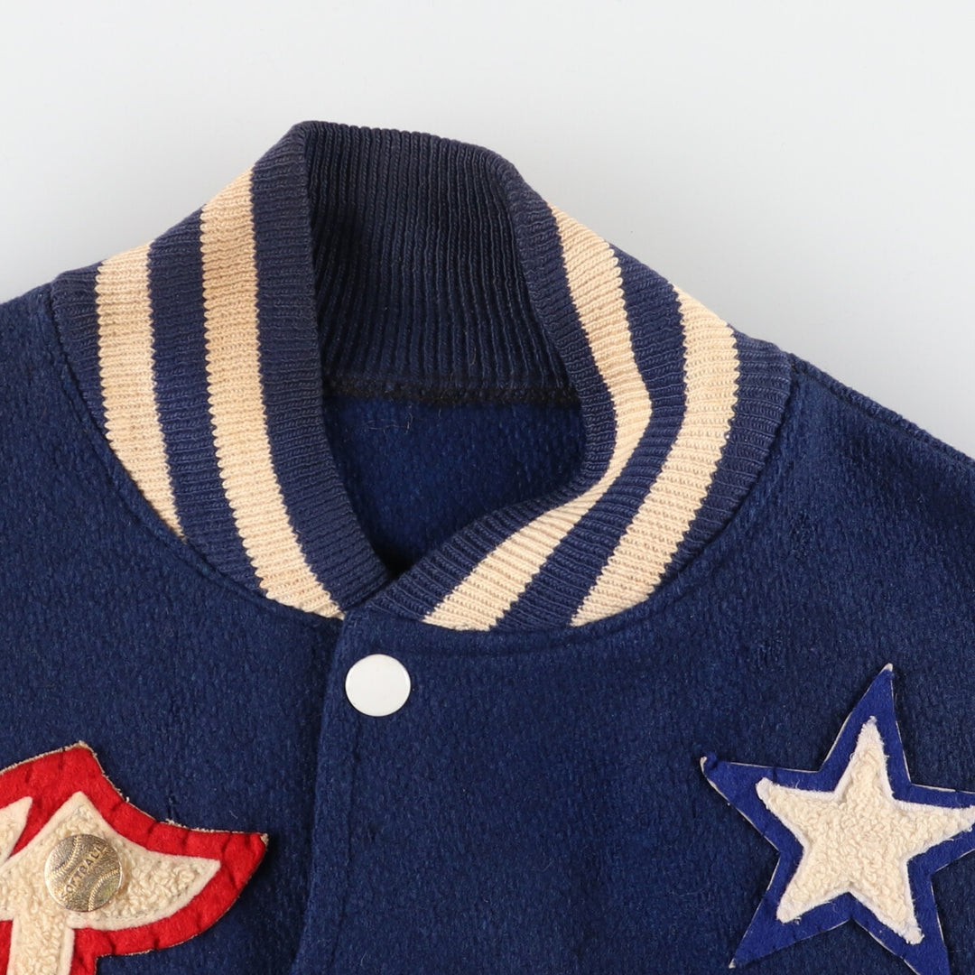 70's Empire Back Chain Embroidery Wool Varsity Jacket Award Jacket Made in USA Men's S /evb002755