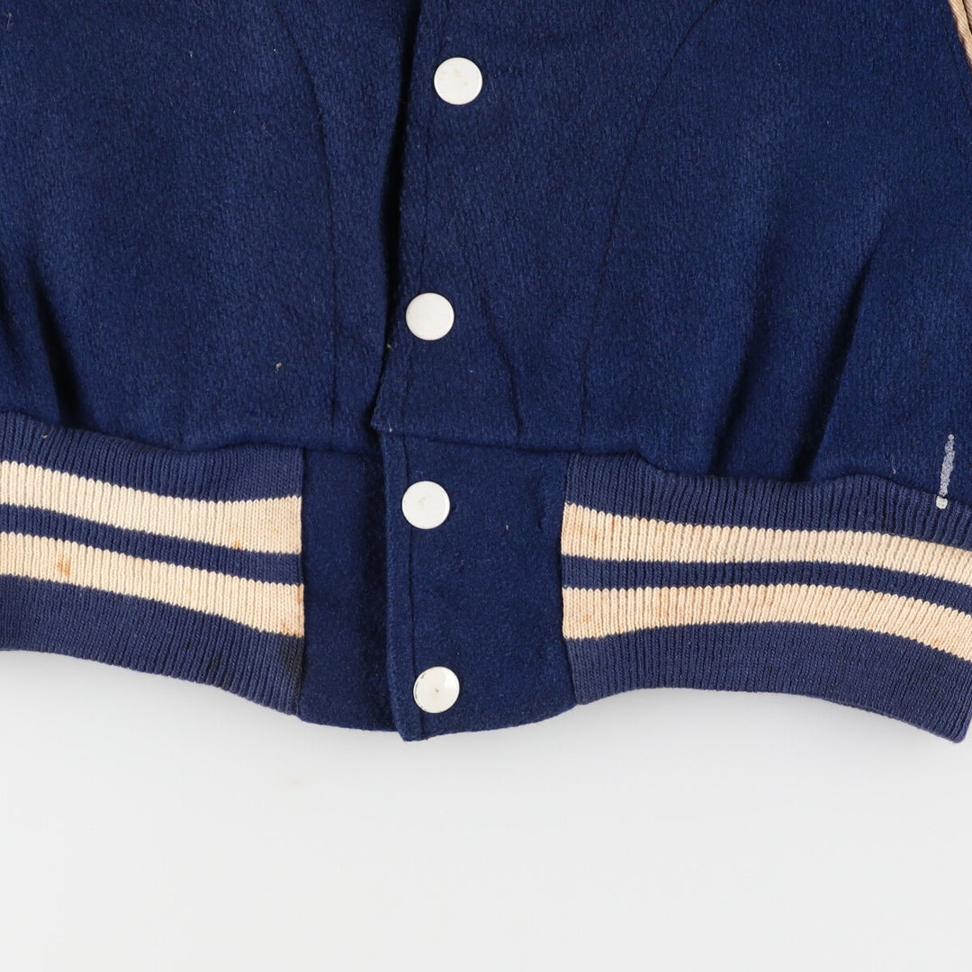 70's Empire Back Chain Embroidery Wool Varsity Jacket Award Jacket Made in USA Men's S /evb002755