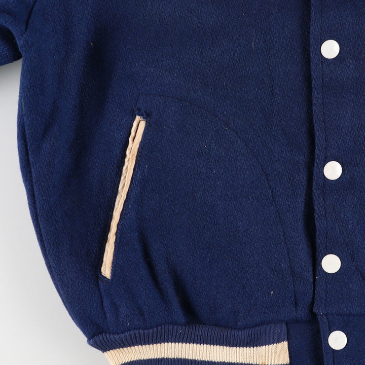 70's Empire Back Chain Embroidery Wool Varsity Jacket Award Jacket Made in USA Men's S /evb002755