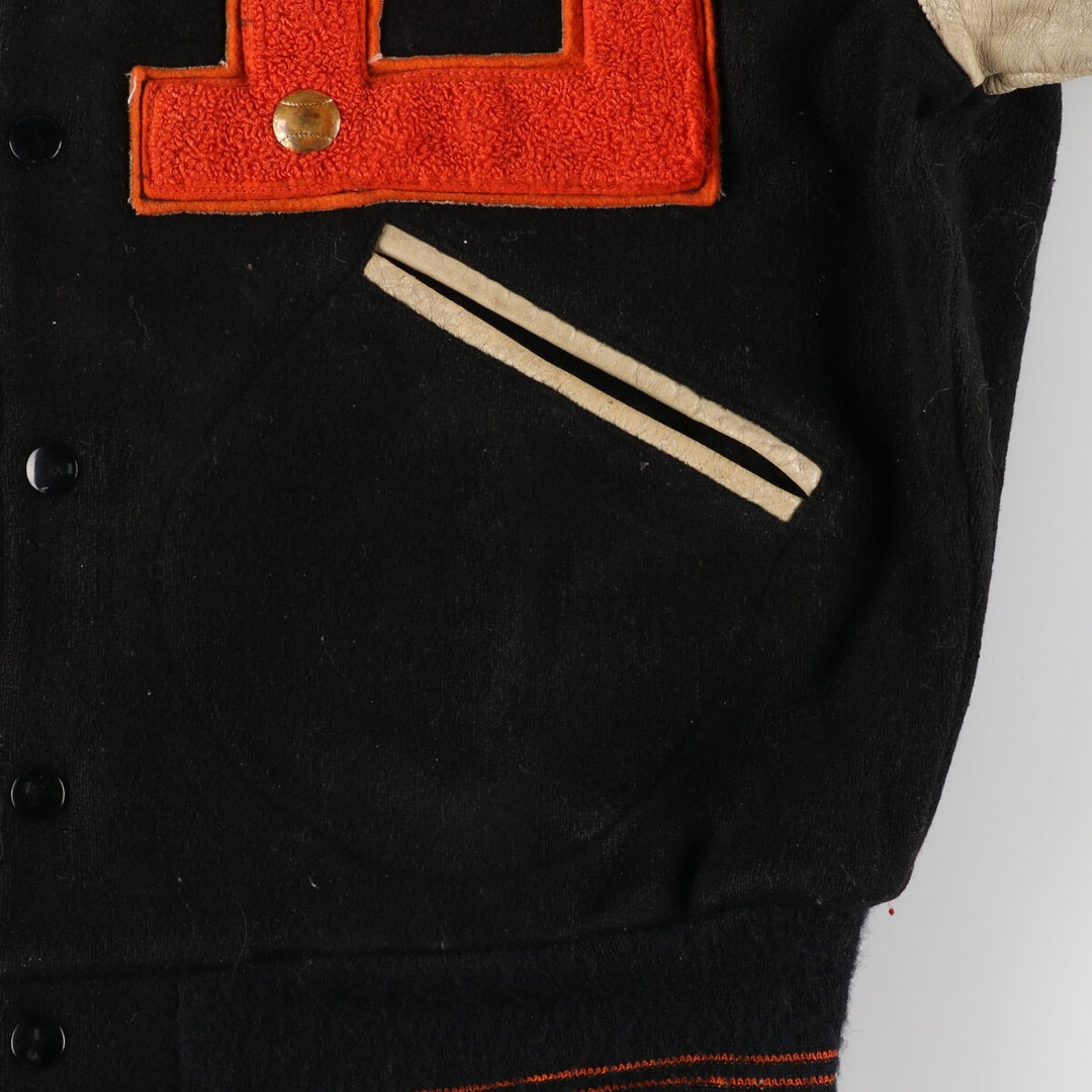 60s-70'S BUTWIN Leather Sleeve Wool Varsity Jacket Award Jacket Varsity Jacket Made in USA Men's M Vintage /evb002764
