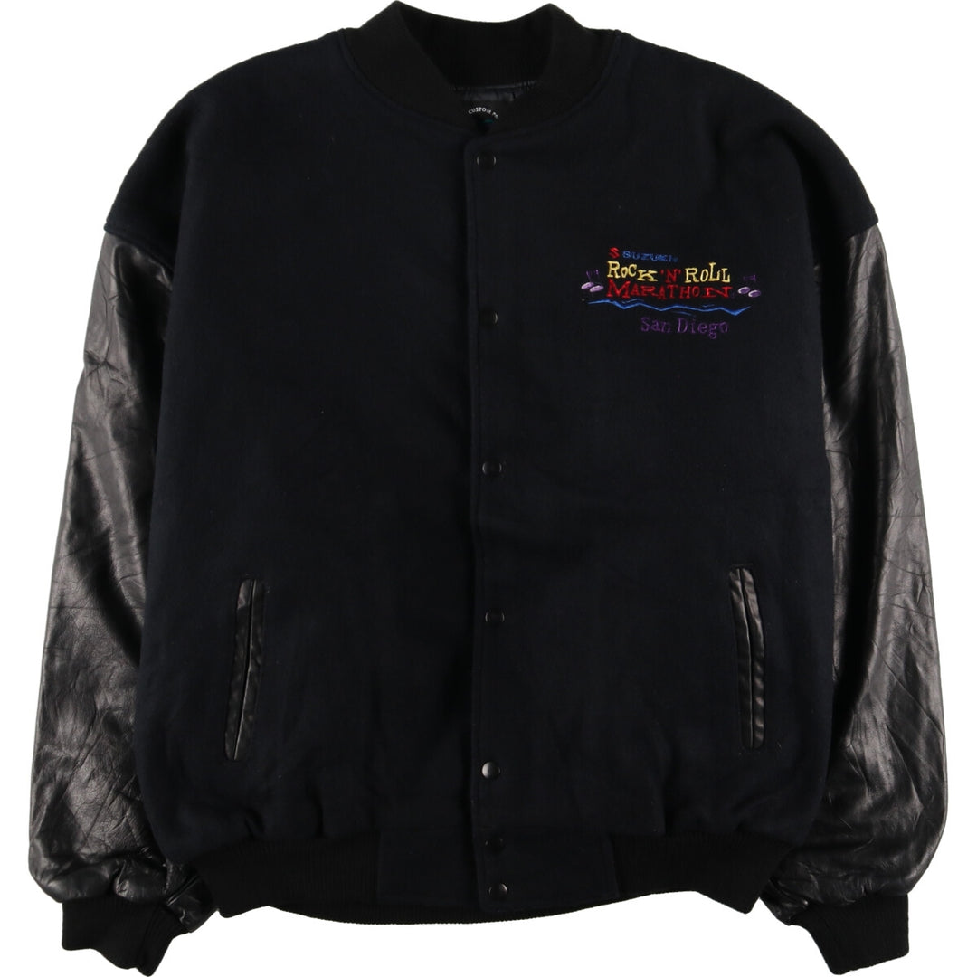 CREATIVE CUSTOM PRODUCTS Leather Sleeve Wool Varsity Jacket Award Jacket Varsity Jacket Men's XXL /evb002766