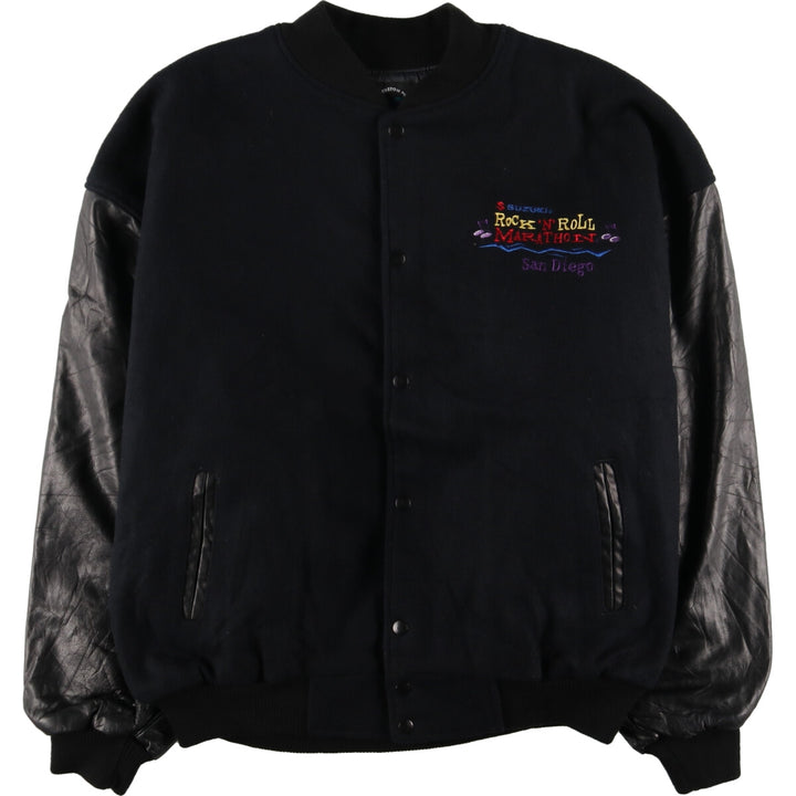 CREATIVE CUSTOM PRODUCTS Leather Sleeve Wool Varsity Jacket Award Jacket Varsity Jacket Men's XXL /evb002766