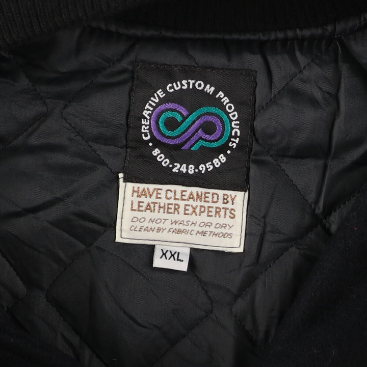 CREATIVE CUSTOM PRODUCTS Leather Sleeve Wool Varsity Jacket Award Jacket Varsity Jacket Men's XXL /evb002766