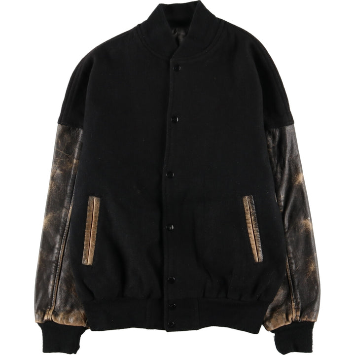 MR.JACKET Leather Sleeve Wool Stadium Jacket Award Jacket Varsity Jacket Made in Canada Men's S /evb002767
