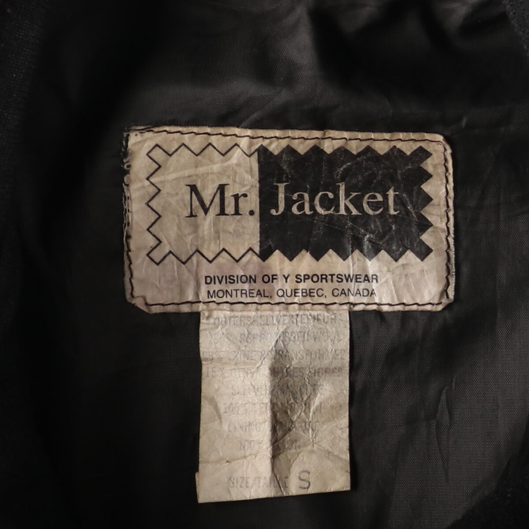 MR.JACKET Leather Sleeve Wool Stadium Jacket Award Jacket Varsity Jacket Made in Canada Men's S /evb002767