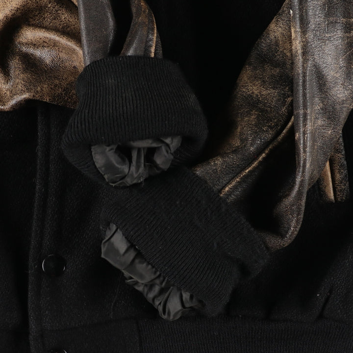 MR.JACKET Leather Sleeve Wool Stadium Jacket Award Jacket Varsity Jacket Made in Canada Men's S /evb002767
