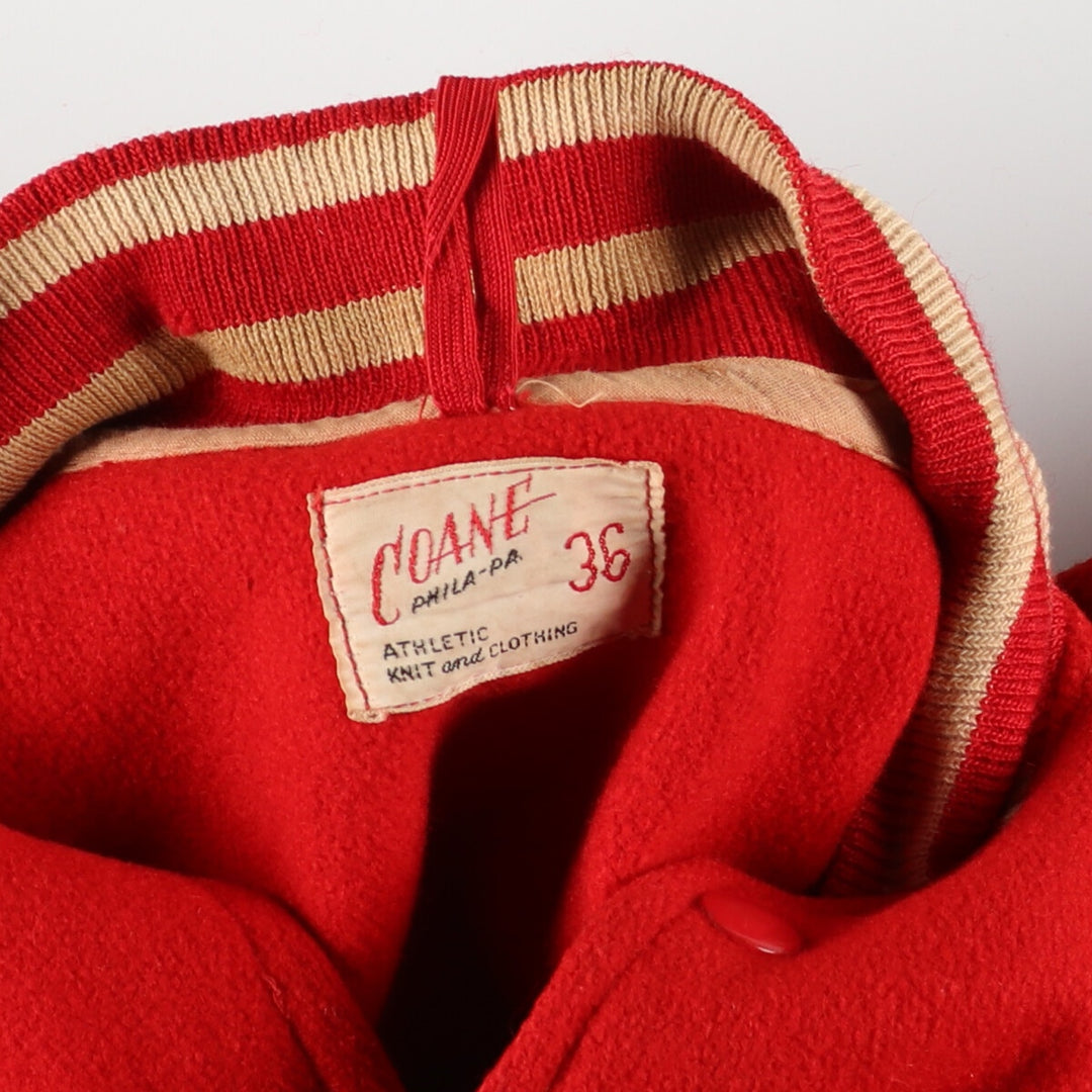 50's COANE PHILA-PA Wool Stadium Jacket Award Jacket Varsity Jacket Men's S Vintage /evb002769