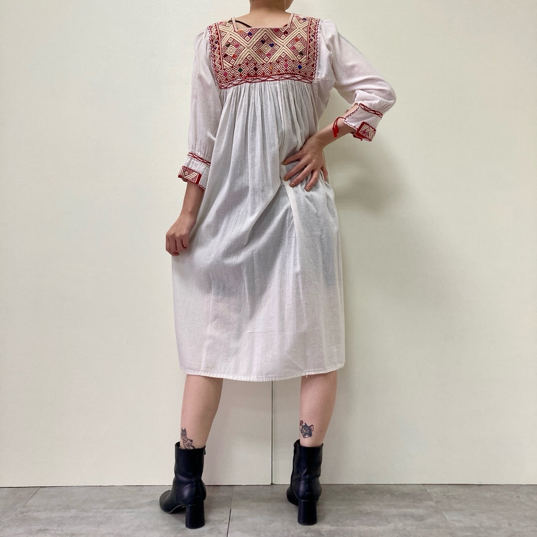 Larainsar Embroidery 3/4 Sleeve Flared Dress Women's M /evb002817