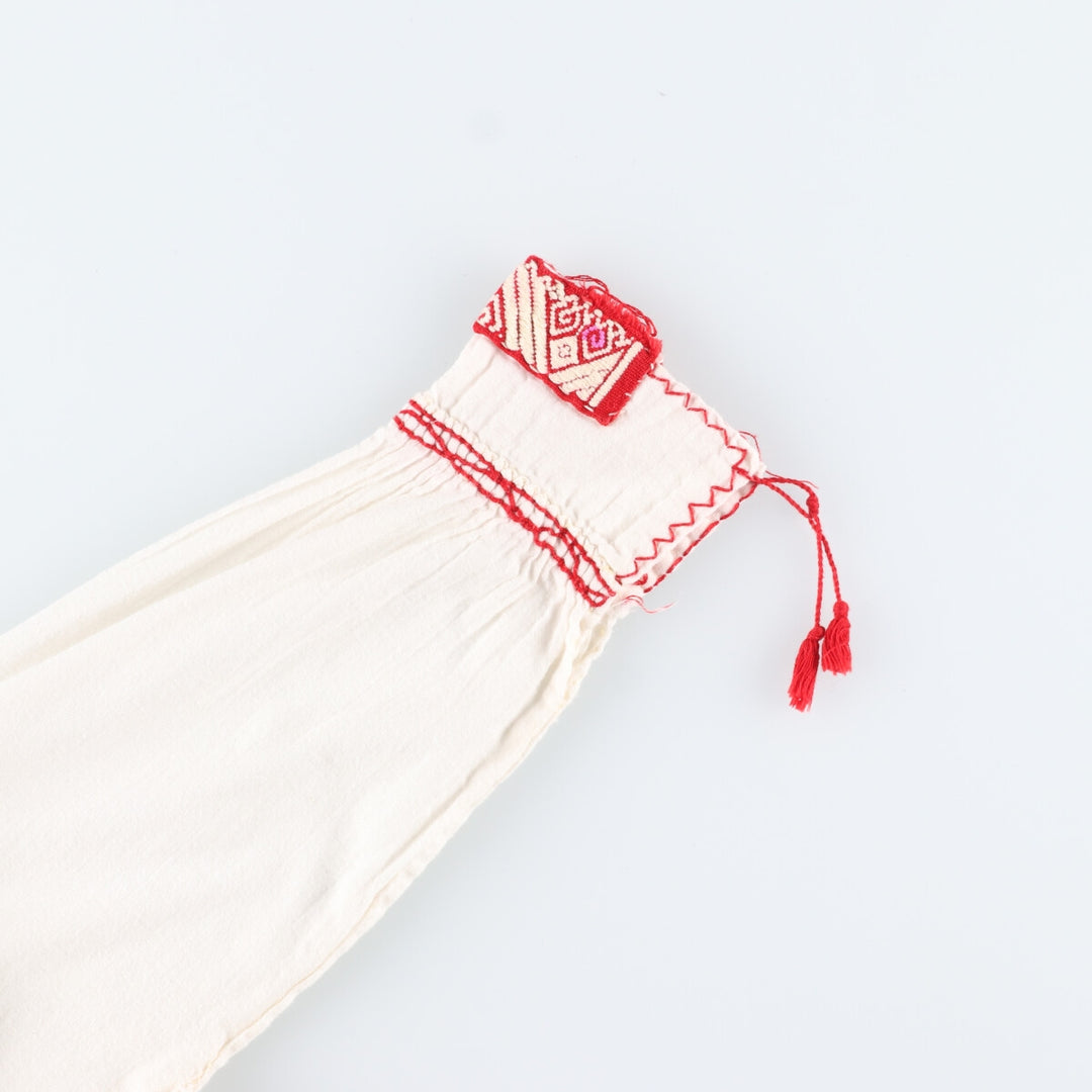 Larainsar Embroidered Three-Quarter Sleeve Flared Dress, Women's Size M unclear white type Vintage Second Hand