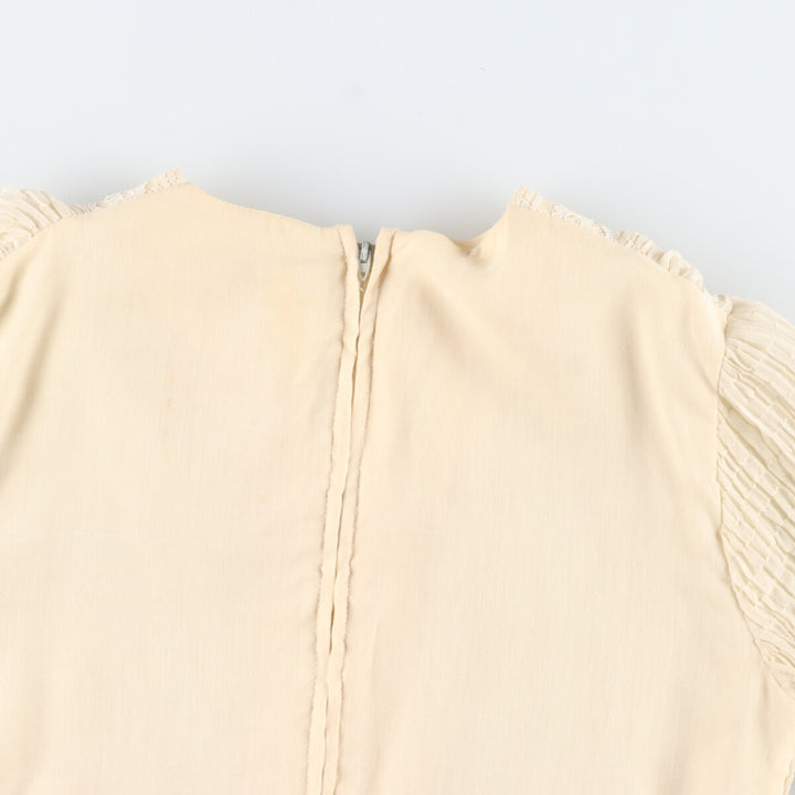 70'S Bernie Bee Sport shirred flare sleeve maxi length flare dress women's L vintage /evb002823