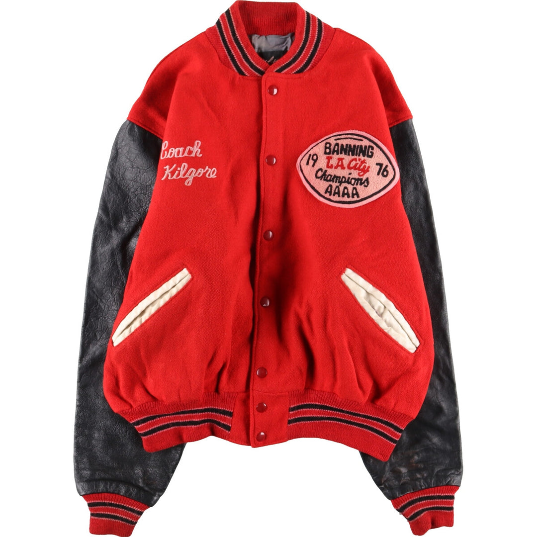 70'S Whiting Sleeve Leather Wool Varsity Jacket Award Jacket Varsity Jacket Men's XL Vintage /evb002857